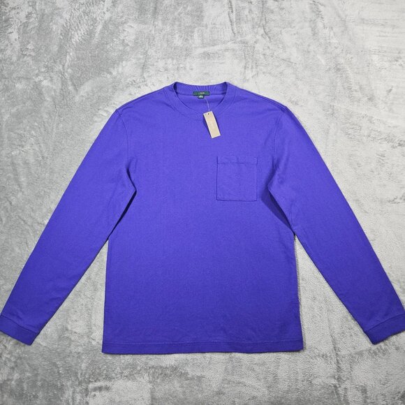 J Crew Shirt Mens S Purple Relaxed Cotton Pocket Tee BJ331 Oarsman Tag NEW - Picture 2 of 9